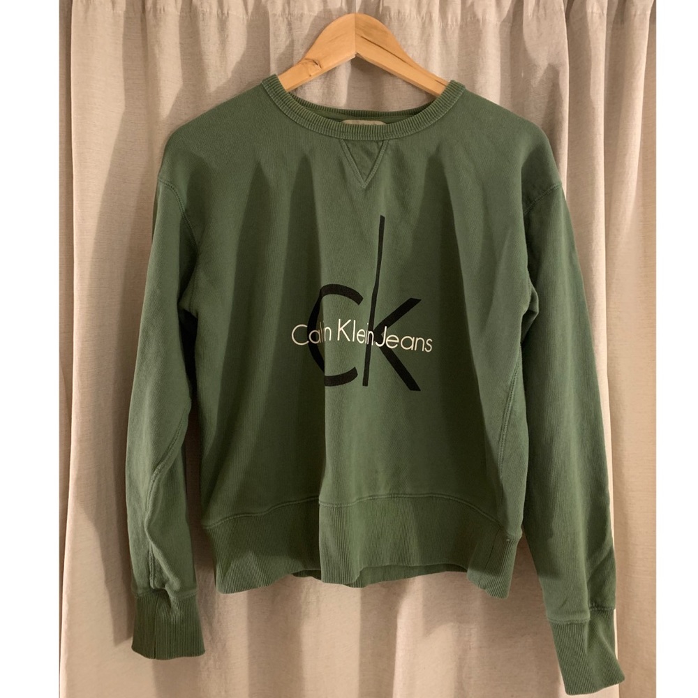Calvin Klein green crew neck sweater